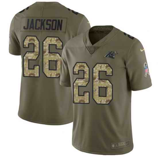 Nike Panthers #26 Donte Jackson Olive Camo Mens Stitched NFL Limited 2017 Salute To Service Jersey